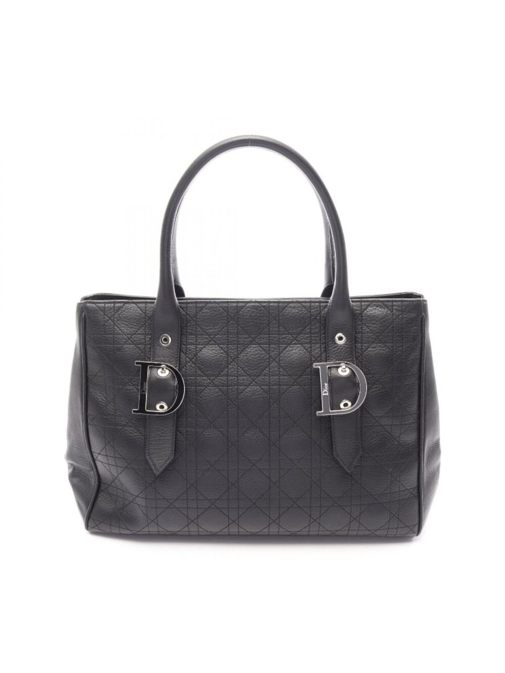 Dior Tote Bag Cannage Black Leather